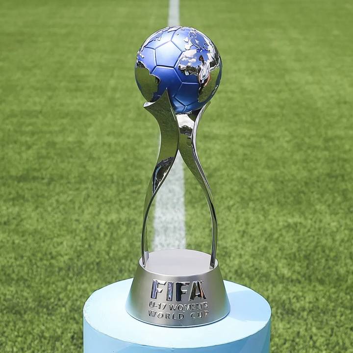 MONTEVIDEO, URUGUAY - DECEMBER 01: The trophy is pictured before the FIFA U-17 Women's World Cup Uruguay 2018 final match between Spain and Mexico at Estadio Charrua on December 1, 2018 in Montevideo, Uruguay. (Photo by Buda Mendes - FIFA/FIFA via Getty Images)