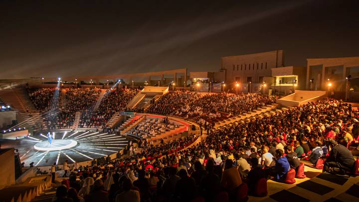 DOHA, QATAR - MARCH 21: A general view during the FIFA World Cup Qatar 2022™ Volunteer Programme Launch at Katara Amphitheatre on March 21, 2022 in Doha, Qatar. (Photo by SC/FIFA)