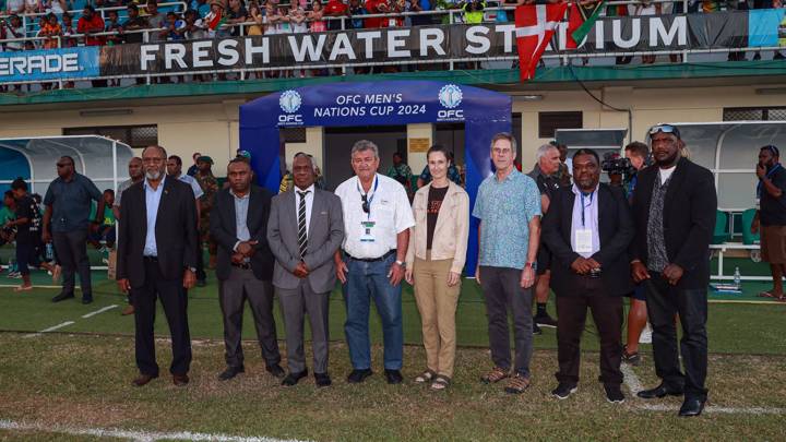 Dignitaries. OFC Men’s Nations Cup 2024, Final, New Zealand v Vanuatu, VFF Freshwater Stadium, Port Vila, Sunday 30 June 2024. Photo: Shane Wenzlick / www.phototek.nz