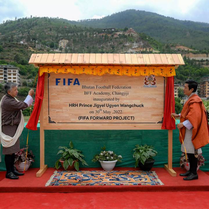 Opening ceremony of the Changjiji Football Academy in Bhutan.