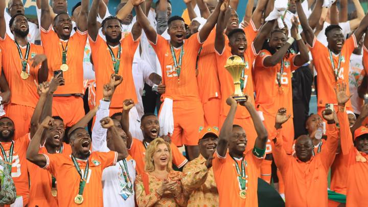 ABIDJAN, IVORY COAST - FEBRUARY 11: FIFA President Gianni Infantino during the AFCON 2023 final between Ivory Coast and Nigeria at Alassane Ouattara Olympic Stadium on February 11, 2024 in Abidjan, Ivory Coast. (Photo by Djigla Raymond/FIFA)