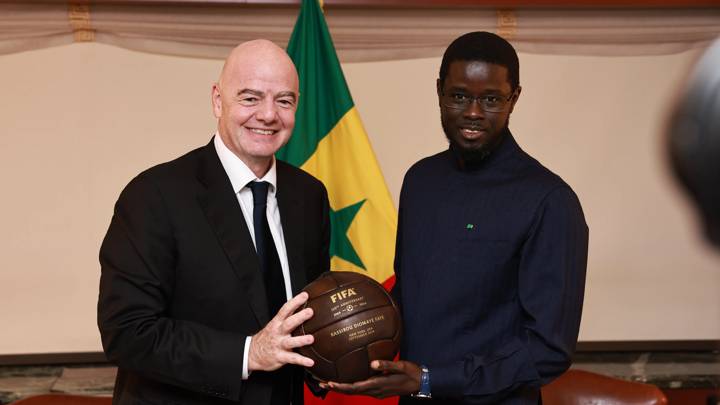 NEW YORK, UNITED STATES - SEPTEMBER 24: FIFA President Gianni Infantino meets with President of Senegal Bassirou Diomaye Faye on September 25, 2024 in New York, United States. (Photo by Dustin Satloff - FIFA/FIFA via Getty Images)