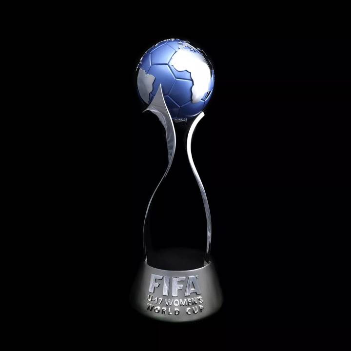 MONTEVIDEO, URUGUAY - NOVEMBER 28: FIFA U17 Women's World Cup Trophy is pictured during the FIFA U-17 Women's World Cup Uruguay 2018 on November 28, 2018 in Montevideo, Uruguay. (Photo by Hector Vivas - FIFA/FIFA via Getty Images)