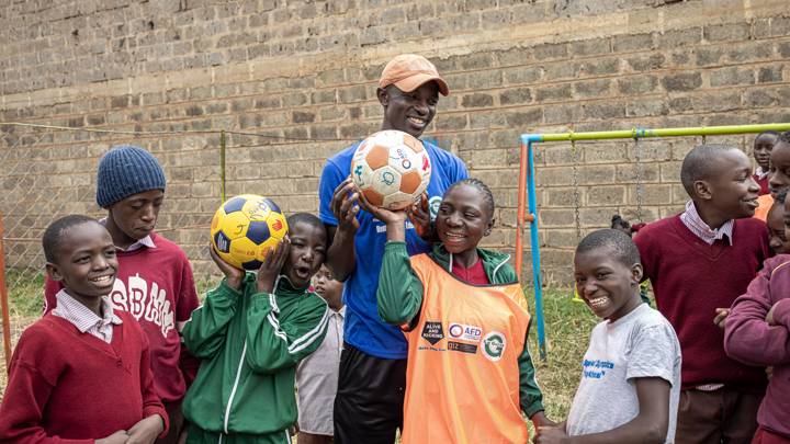 NAIROBI, KENYA - JUNE 9: A view during a Mental health education through football coaching event by Alive and Kicking Kenya as part of the Sport For Mental Health and Social Cohesion program by AFD, FIFA and GIZ on June 9, 2022 in Nairobi, Kenya. (Photo Courtesy of Patrick Meinhardt)