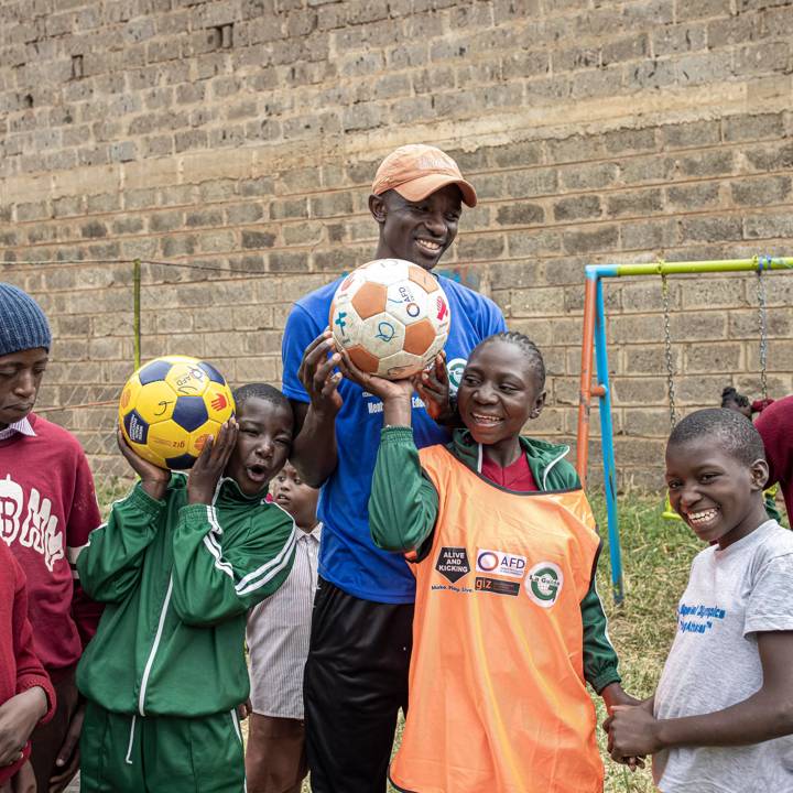 NAIROBI, KENYA - JUNE 9: A view during a Mental health education through football coaching event by Alive and Kicking Kenya as part of the Sport For Mental Health and Social Cohesion program by AFD, FIFA and GIZ on June 9, 2022 in Nairobi, Kenya. (Photo Courtesy of Patrick Meinhardt)