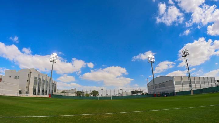 Floodlights at FIFA Forward funded facility in Dubai, UAE