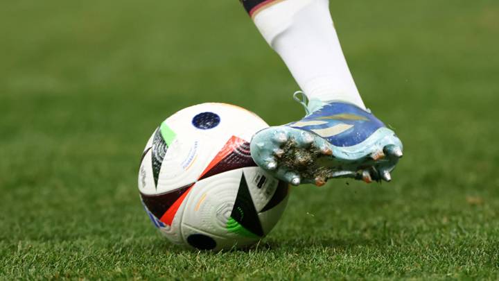 BERLIN, GERMANY - NOVEMBER 18: The Adidas Fussballliebe, Official Match Ball of the UEFA Euro 2024, is seen during an international friendly match between Germany and Turkey at Olympiastadion on November 18, 2023 in Berlin, Germany. (Photo by Maja Hitij/Getty Images)