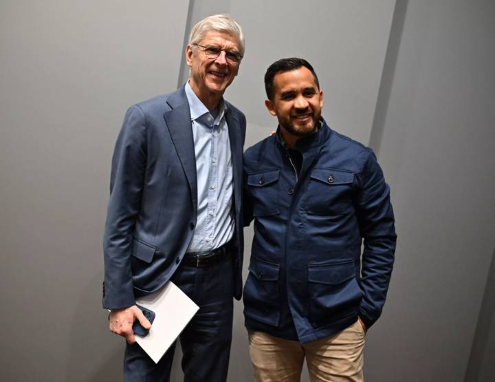 FIFA Chief of Global Football Development Arsène Wenger with Panama women's national football team Head Coach Ignacio Quintana during the Post FIFA Women's World Cup Coaches Forum