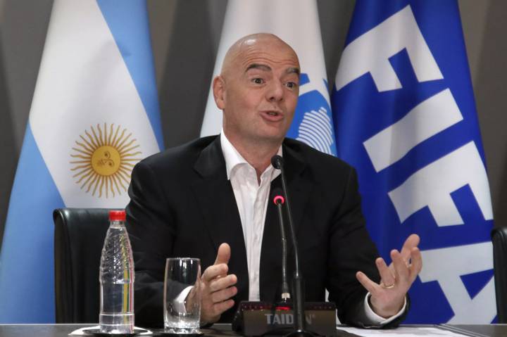 FIFA President Gianni Infantino speaks