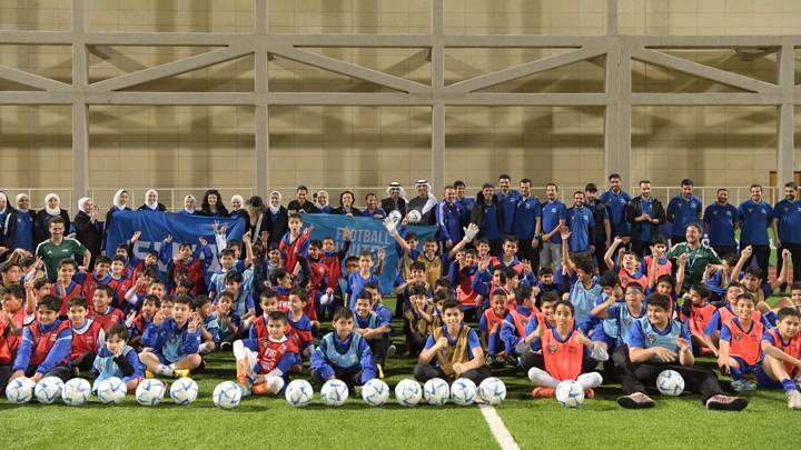 JABER AL AHMAD CITY, KUWAIT - FEBRUARY 15: FIFA Football 4 Schools - Kuwait on February 15, 2024 in Jaber Al Ahmad City, Kuwait. (Photo courtesy of Kuwait Football Association)