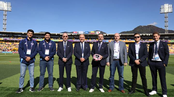 BOGOTA, COLOMBIA - SEPTEMBER 22: Representatives of Chile and FIFA the FIFA U-20 Women's World Cup Colombia 2024 Final match between Korea DPR and Japan at Estadio El Campin on September 22, 2024 in Bogota, Colombia.  (Photo by Buda Mendes - FIFA/FIFA via Getty Images)