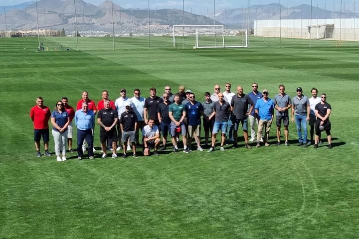 Participants of the test event for the Natural Playing Surfaces Quality Programme at the "Ciudad Deportiva del Granada CF" 