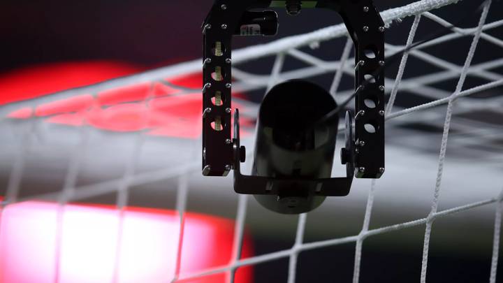 MAINZ, GERMANY - NOVEMBER 29: A TV camera is seen during the Bundesliga match between 1. FSV Mainz 05 and TSG Hoffenheim at Opel Arena on November 29, 2020 in Mainz, Germany. (Photo by Alex Grimm/Getty Images)