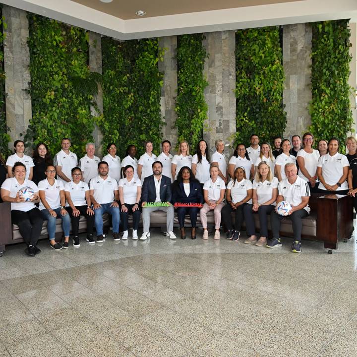 SAN JOSE, COSTA RICA - AUGUST 11: A group photo during the Coach Mentorship Programme Workshop at Hilton Garden Inn on August 11, 2022 in San Jose, Costa Rica. (Photo by Harold Cunningham/FIFA)