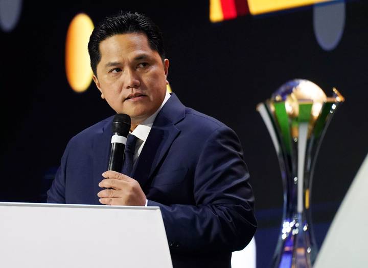 JEDDAH, SAUDI ARABIA - DECEMBER 21: Football Association of Indonesia President Erick Thohir during FIFA Football Summit 2023 on December 21, 2023 in Jeddah, Saudi Arabia. (Photo by Pascal Bitz/FIFA)