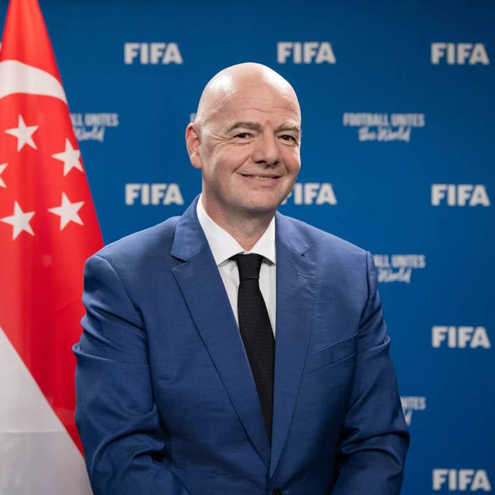 ZURICH, SWITZERLAND - APRIL 04:  FIFA President Gianni Infantino speaks during a piece to camera  message for the FIFA Integrity Summit at the Home of FIFA on April 4, 2024 in Zurich, Switzerland. (Photo by Harold Cunningham/FIFA)