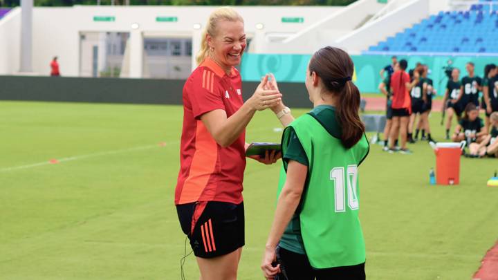 Bibiana Steinhaus-Webb, Head of Women’s Refereeing, during a referee training session