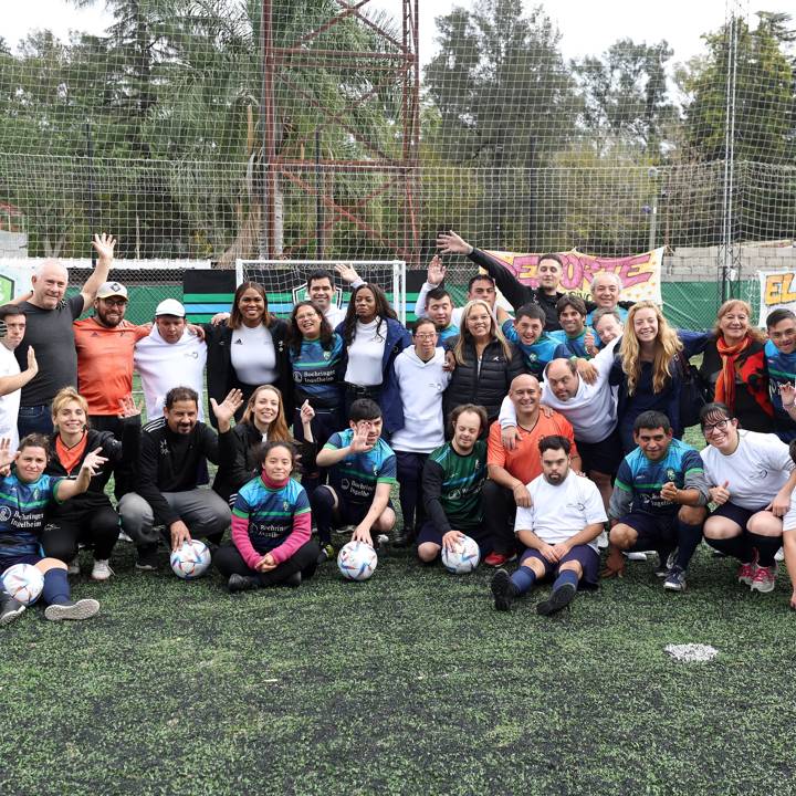 BUENOS AIRES, ARGENTINA - JUNE 09: FIFA Foundation members take a tour of Asociación Civil Andar - Granja Andar on June 09, 2023 in Buenos Aires, Argentina. (Photo by Tim Nwachukwu - FIFA/FIFA via Getty Images)