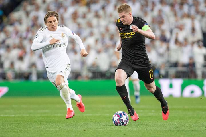 Luka Modrić (Real Madrid) et Kevin de Bruyne (Manchester City) en Ligue des champions en 2020