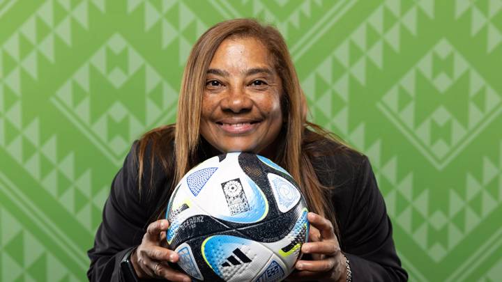 WELLINGTON, NEW ZEALAND - JULY 18: Desiree Ellis, Head Coach of South Africa, poses for a portrait during the official FIFA Women's World Cup Australia & New Zealand 2023 portrait session on July 18, 2023 in Wellington, New Zealand. (Photo by Katelyn Mulcahy - FIFA/FIFA via Getty Images)