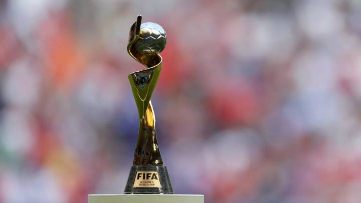 LYON, FRANCE - JULY 07:  The FIFA Women's World Cup Trophy is seen prior to the 2019 FIFA Women's World Cup France Final match between The United States of America and The Netherlands at Stade de Lyon on July 07, 2019 in Lyon, France. (Photo by Naomi Baker - FIFA/FIFA via Getty Images)