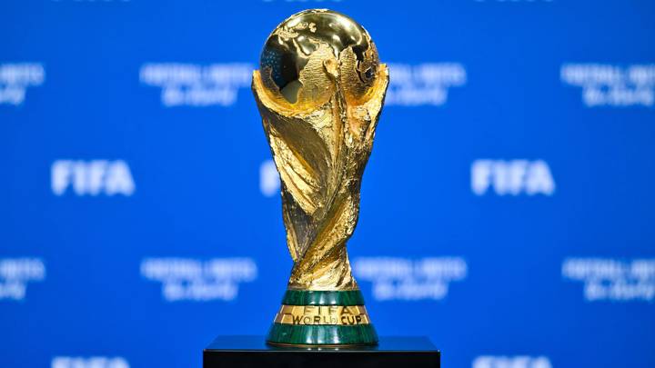 ZURICH, SWITZERLAND - OCTOBER 04: A detailed view of the FIFA World Cup Trophy during the FIFA Virtual Council Meeting no.25 at HoF, Home of FIFA on October 04, 2023 in Zurich, Switzerland. (Photo by Harold Cunningham/FIFA)