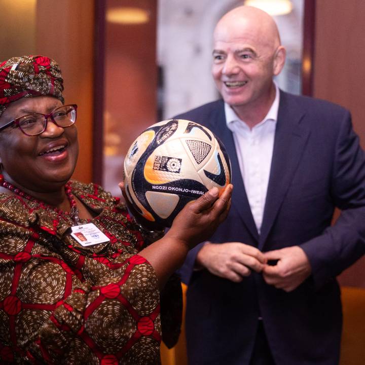 NEW YORK, NEW YORK - SEPTEMBER 18: FIFA President Gianni Infantino meets with World Trade Organization General-Director Dr Ngozi Okonjo-Iweala in New York, United States of America on September 18, 2023. (Photo by Dustin Satloff - FIFA/FIFA via Getty Images) 