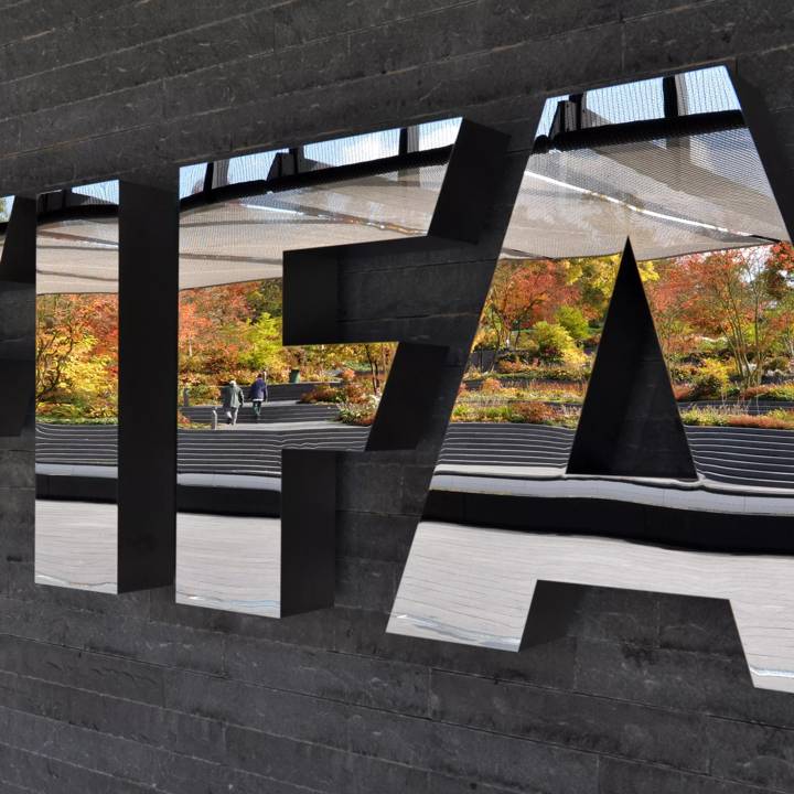 ZURICH, SWITZERLAND - OCTOBER 20:  The FIFA logo is seen outside the FIFA headquarters prior to the FIFA Executive Committee Meeting on October 20, 2011 in Zurich, Switzerland. During their third meeting of the year, held over two days, the FIFA Executive Committee will approve the match schedules for the FIFA Confederations Cup Brazil 2013 and the 2014 FIFA World Cup Brazil.  (Photo by Harold Cunningham/Getty Images)