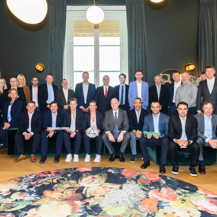 PARIS, FRANCE - SEPTEMBER 08: MA's pose for a group photo during the FIFA European Member Associations' Workshop at FIFA Paris offices on September 8, 2022 in Paris, France. (Photo by Harold Cunningham/FIFA)