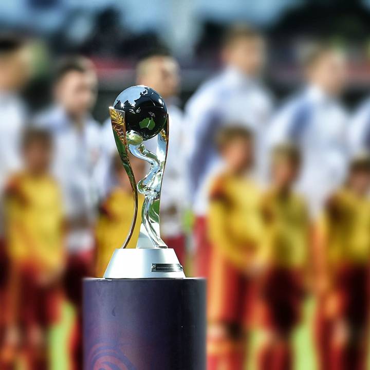 The trophy is pictured during the FIFA U-20 World Cup Final