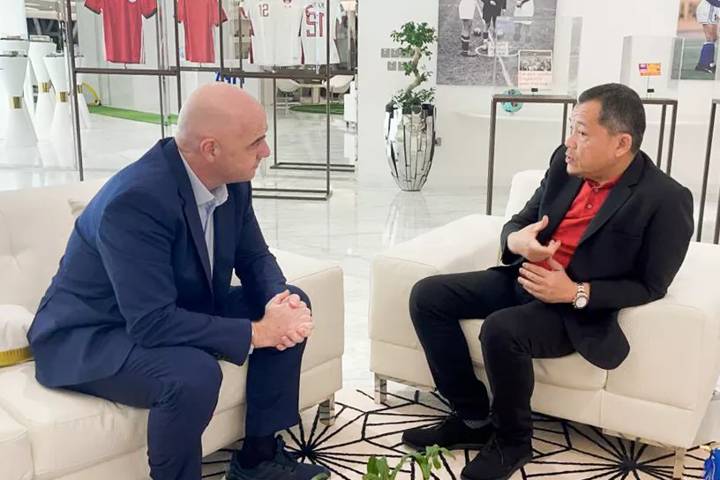 FIFA President Gianni Infantino meeting with Football Association of Malaysia President Hamidin Bin Mohd Amin