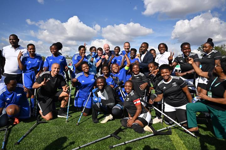 A group photo during the WAFF Women Amputee Football event