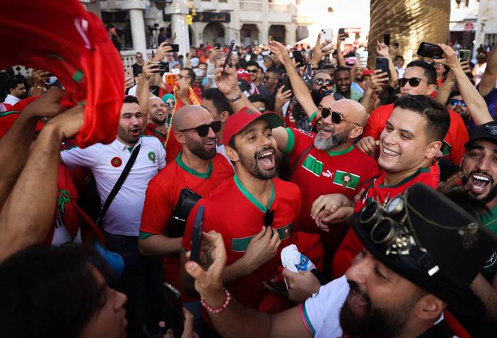 Morocco fans at Souq Waqif 