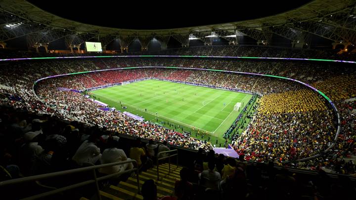 JEDDAH, SAUDI ARABIA - DECEMBER 15: General view inside the stadium during the FIFA Club World Cup Saudi Arabia 2023 match between Al Ahly FC and Al Ittihad FC at King Abdullah Sports City on December 15, 2023 in Jeddah, Saudi Arabia. (Photo by Tullio Puglia - FIFA/FIFA via Getty Images)