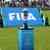 The winners trophy is seen on the pitch ahead the final match Vancouver Whitecaps FC against FC Basel 1893 at the 83. Blue Stars FIFA Youth Cup soccer tournament on May 18, 2023 in Zurich, Switzerland.      Photo/Arnd Wiegmann
 