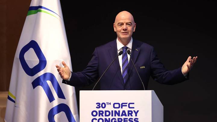 BANGKOK, THAILAND - MAY 16: FIFA President Gianni Infantino during OFC Ordinary Congress at The Athenee Hotel on May 16, 2024 in Bangkok, Thailand. (Photo by Pakawich Damrongkiattisak - FIFA/FIFA via Getty Images)