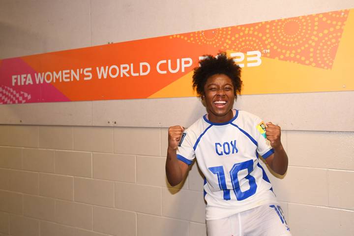 HAMILTON, NEW ZEALAND - FEBRUARY 23: Marta Cox of Panama celebrates during the 2023 FIFA World Cup Play Off Tournament match between Paraguay and Panama at Waikato Stadium on February 23, 2023 in Hamilton, New Zealand. (Photo by Joe Allison - FIFA/FIFA via Getty Images)