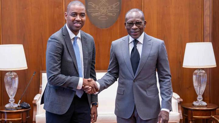 FIFA Director Member Associations Africa Gelson Fernandes and President of Benin Patrice Talon. Photo: Présidence du Bénin