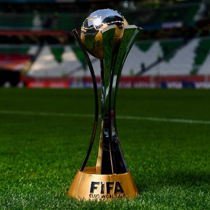 DOHA, QATAR - FEBRUARY 11: A detailed view of the FIFA Club World Cup trophy prior to the FIFA Club World Cup Qatar 2020 Final between FC Bayern Muenchen and Tigres UANL at the Education City Stadium on February 11, 2021 in Doha, Qatar. (Photo by David Ramos - FIFA/FIFA via Getty Images)